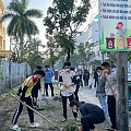 Đoàn Trường Cao đẳng Đại Việt Đà Nẵng ra quân dọn vệ sinh môi trường, đón Tết Giáp Thìn 2024